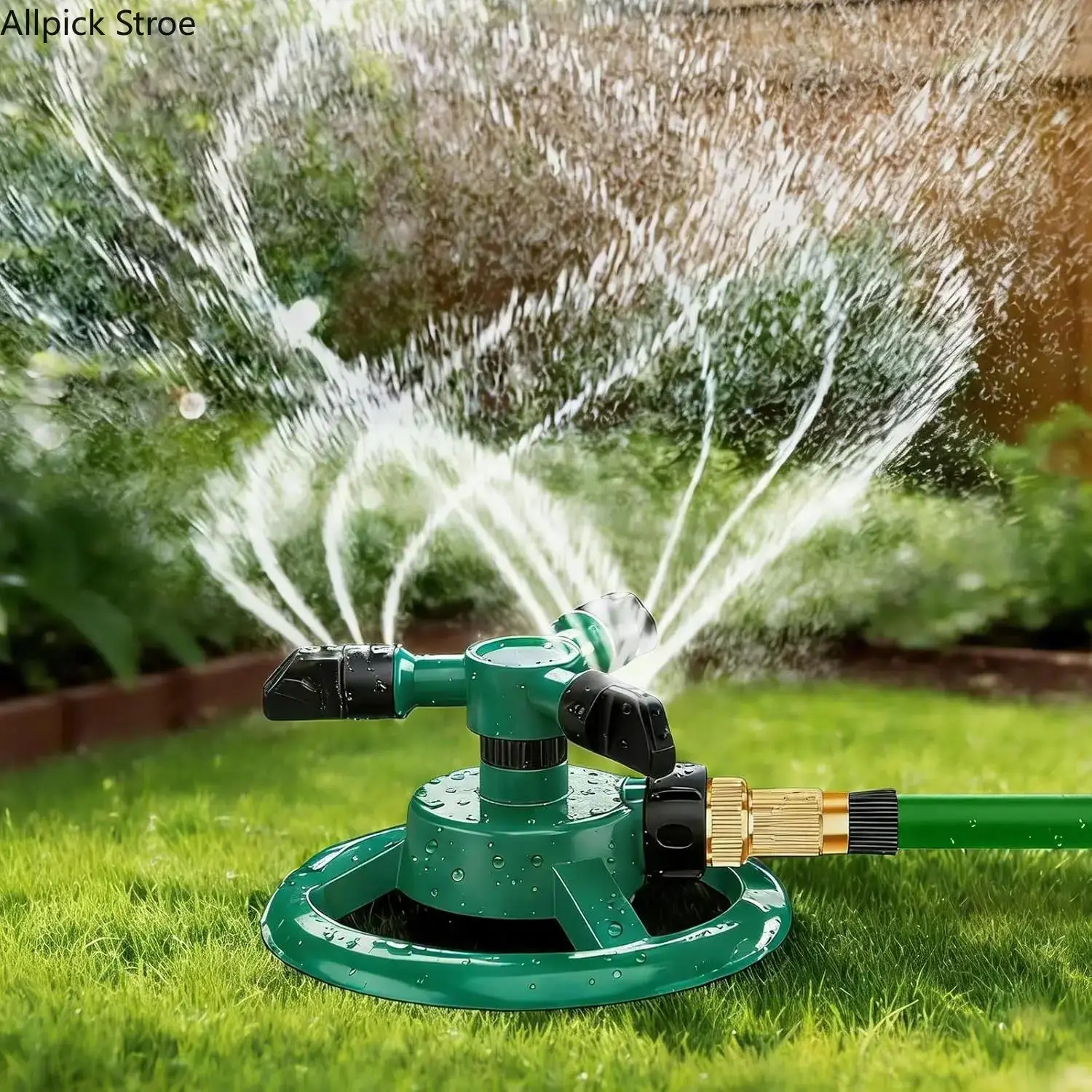 360° Rotating Lawn Sprinkler, Automatic Garden Watering System with Large Area Coverage, Adjustable Heavy Duty Yard Sprinkler for Lawn Care, Backyard Irrigation and Outdoor Cooling, High Efficiency Water Saving Sprayer for Gardens, Grass and Landscaping