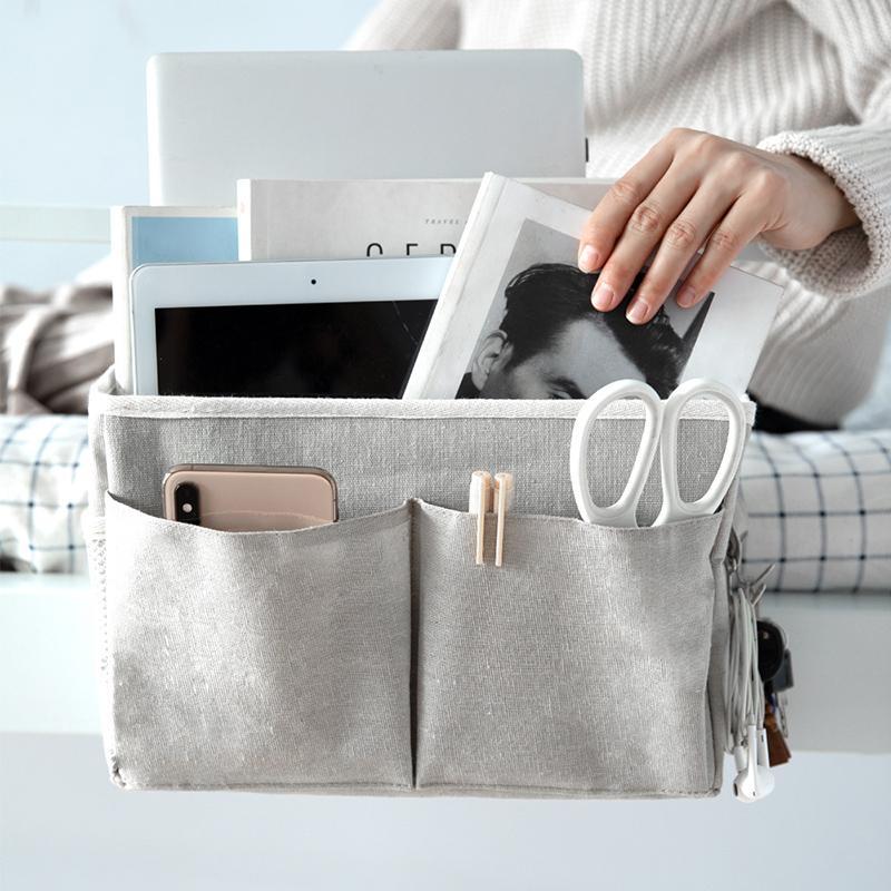 Bedside Hanging Storage Organizer, 1 Count Bedside Storage Bag, Bedside Storage Rack With Compartments, Bedroom Organizer, Dormitory Organizer, Bedroom Accessories