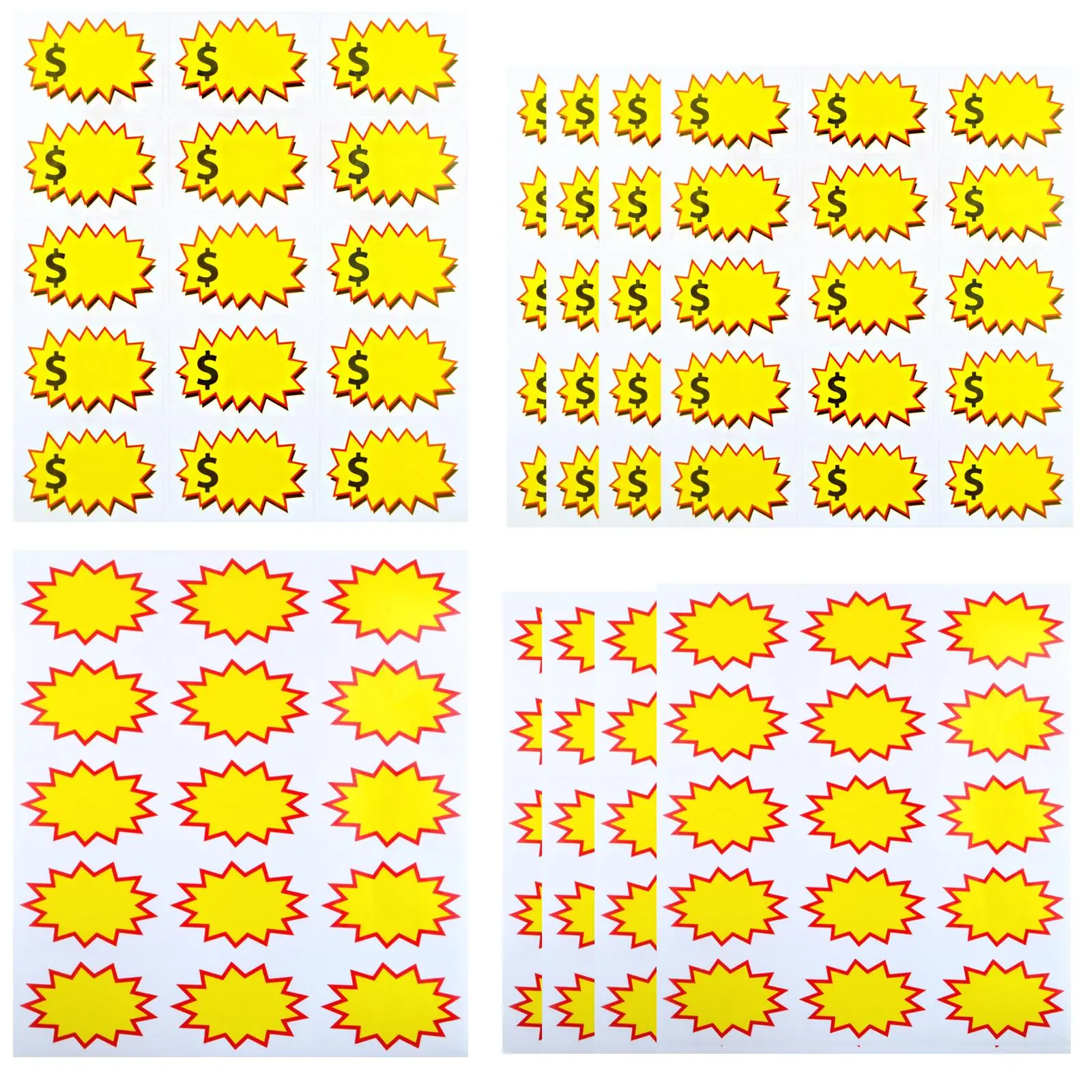 150pcs(10 Sheets) Garage Sale Stickers Multi-Use Removable Self-Adhesive Yard Sales Price Labels with Space to Write Pricing, Price Tag Sticker for Retail Rummage Flea Market Supplies, 2 Styles
