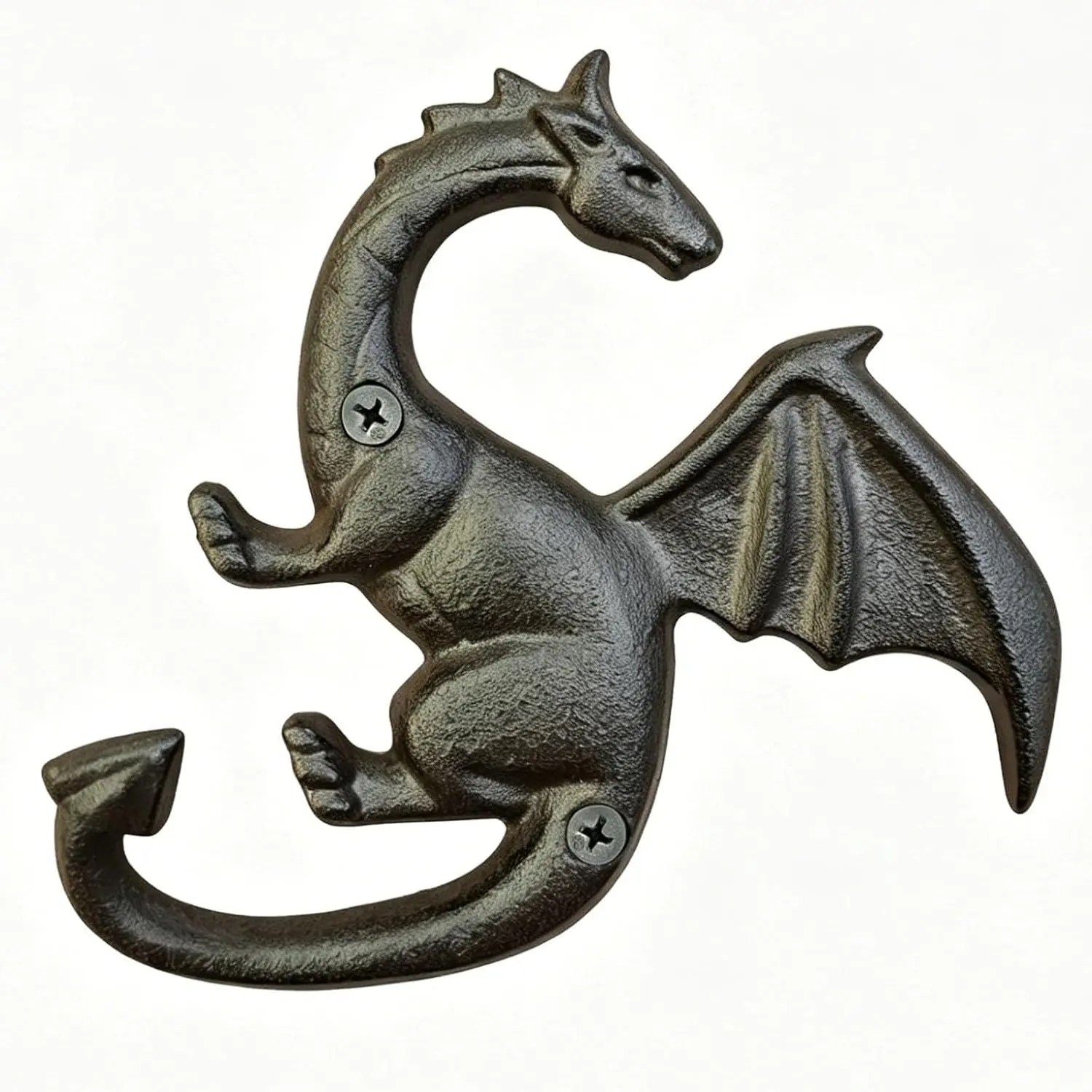 Cast Iron Hook, Heavy Duty Coat Hooks with Screws, Antique Decorative Wall Hooks Hanger Flying Dragon Shape