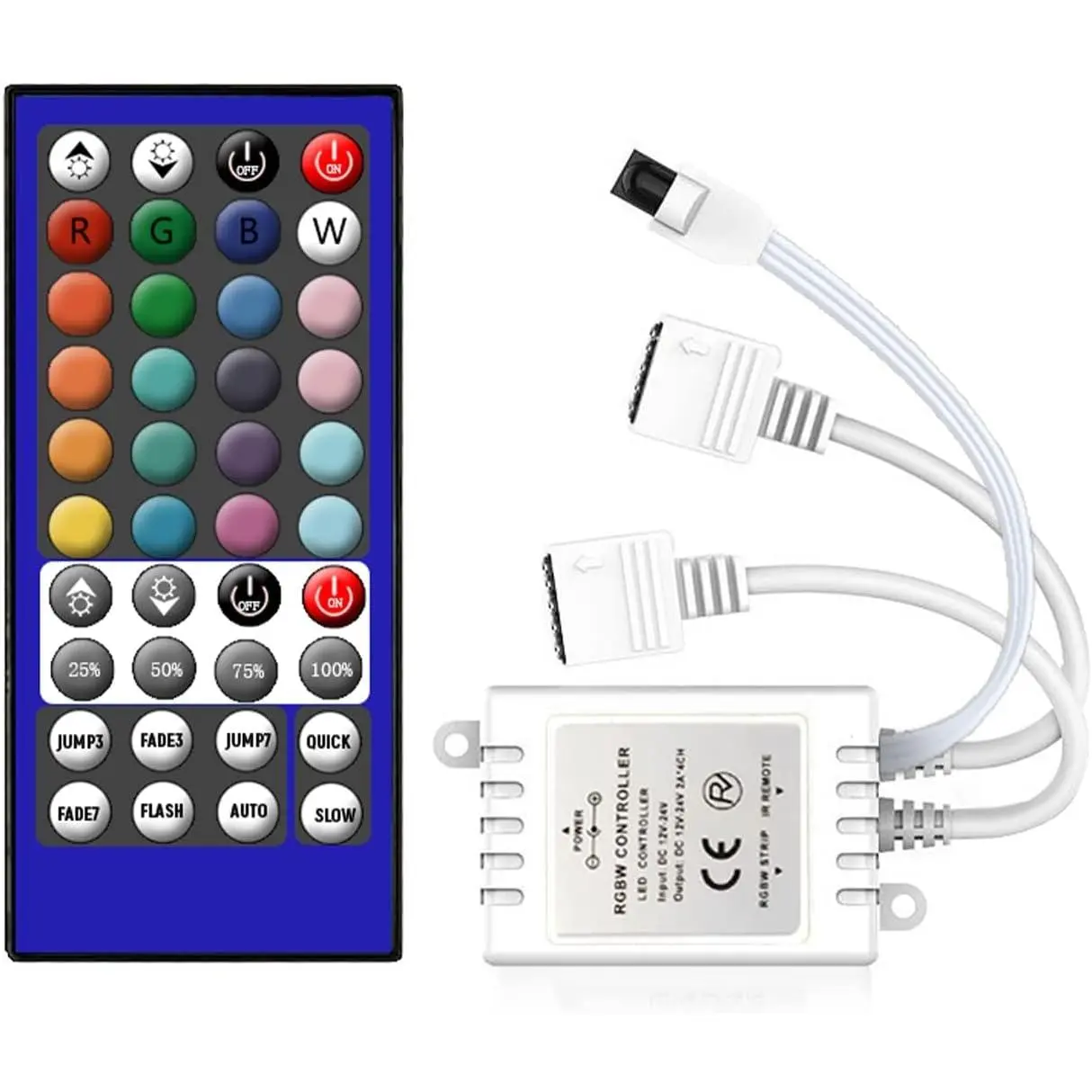 LED Controller for Light Strip, RGB with 44 Key IR Control,4pin