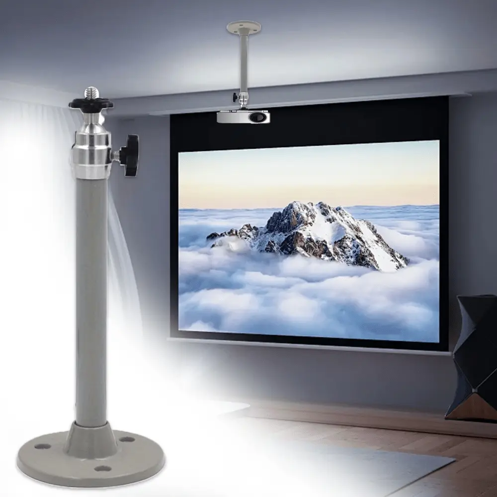 Universal mini projector bracket, convenient ceiling installation, flexible and adjustable angle, suitable for all kinds of mini projectors, creating exclusive home theater, improving the immersion and comfort of watching movies.