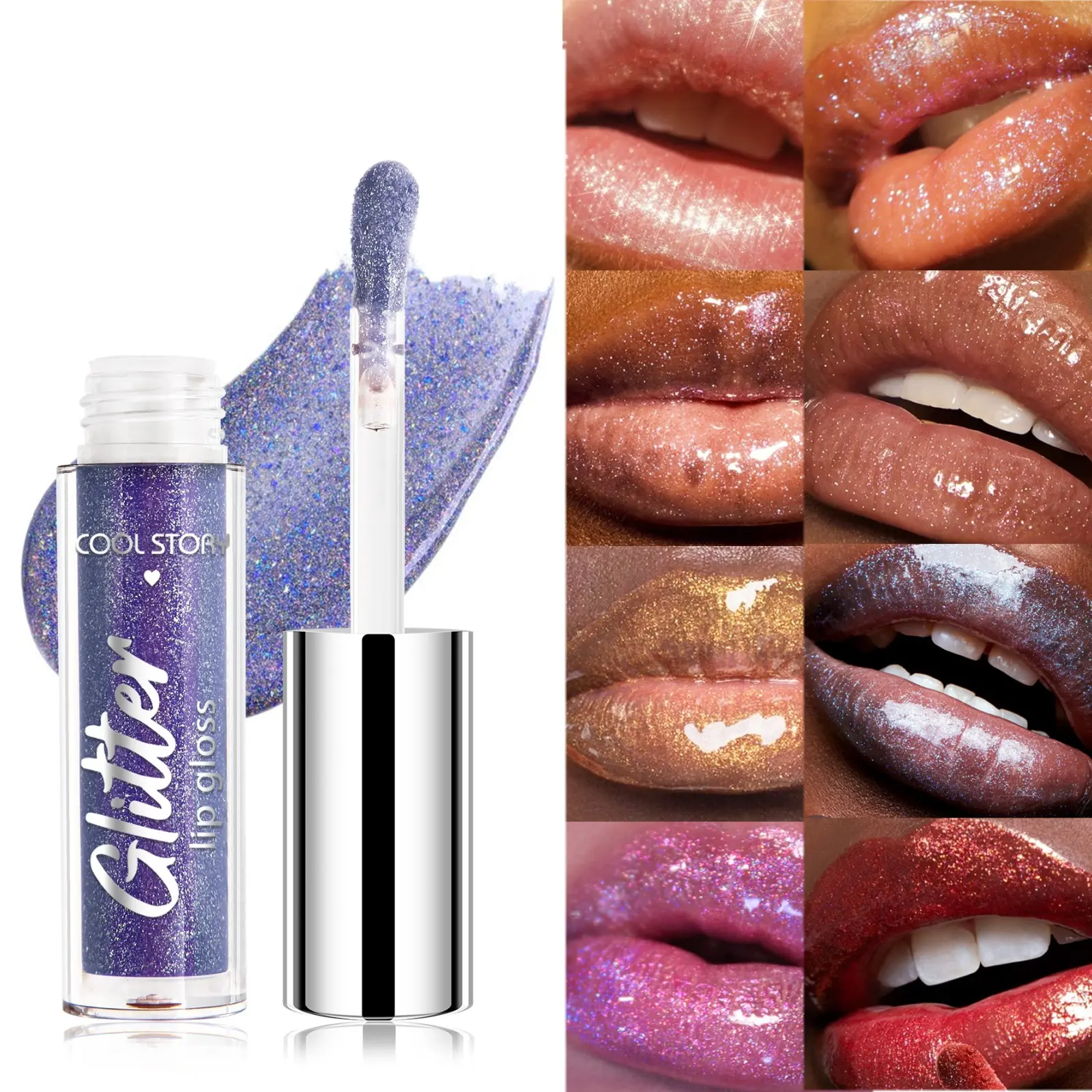 8 Color Shiny Lip Color Lasting Sparkle Lip Red Pearlescent Lip Glaze Shiny Lip Color Colored Lip Lotion Fine Shine Lipstick Lip Makeup