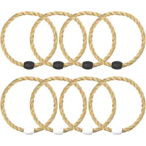 8 Pack Sisal Rope Ring Toss Game Replacement Parts for Adults and Kids, Outdoor Toss Rings for Agility Practice and Speed Game and Yard Games and Lawn Games for Party (Black and White)fidget toys