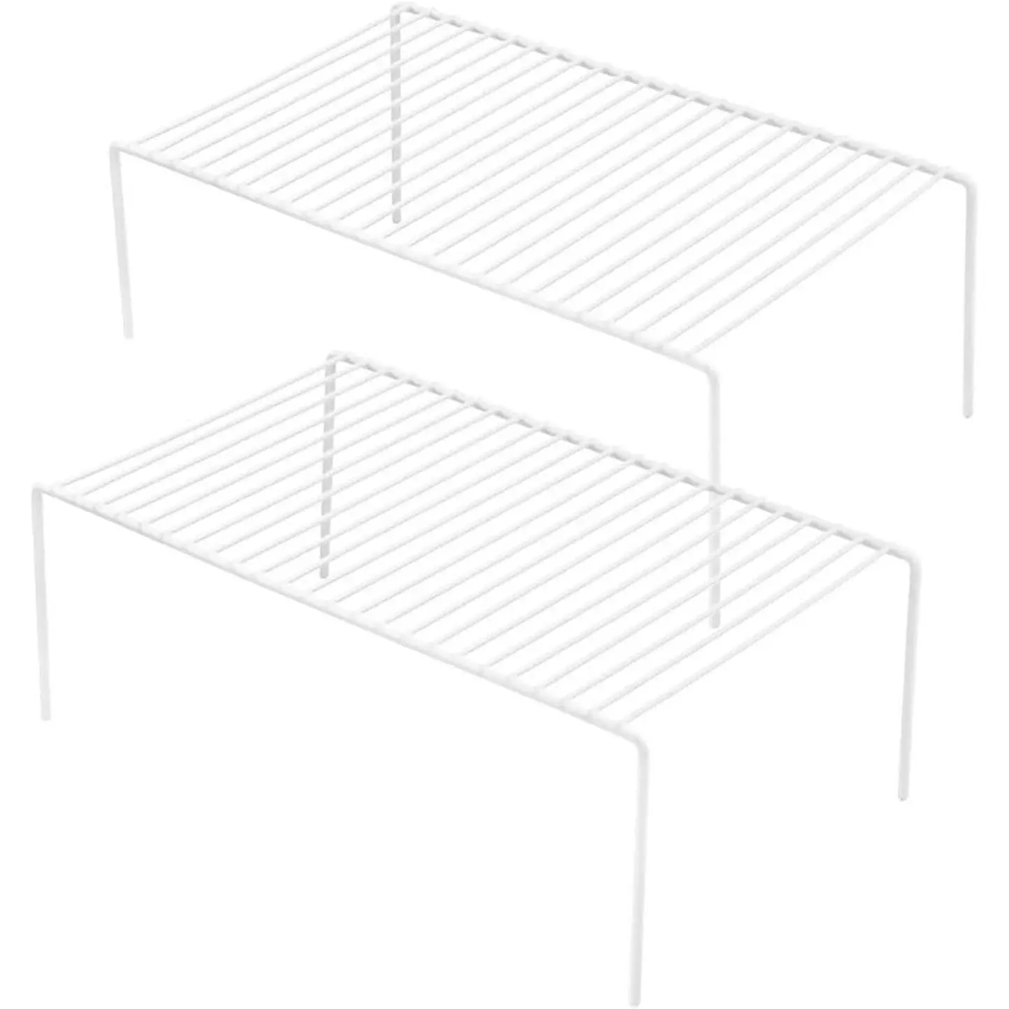 Cabinet Storage Shelf Rack Set of 2, Medium (13 x 9.4 inch) Rustproof Metal Wire Kitchen Cabinet Organizer and Storage, Cupboard Spice Shelf Rack for Plate, Dish, Counter & Pantry Organization
