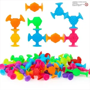 40pcs Silicone Suction Cup Fidgets - Colorful Sensory Grippie Stress Relief Toys, Creative Imagination Building Set for Kids