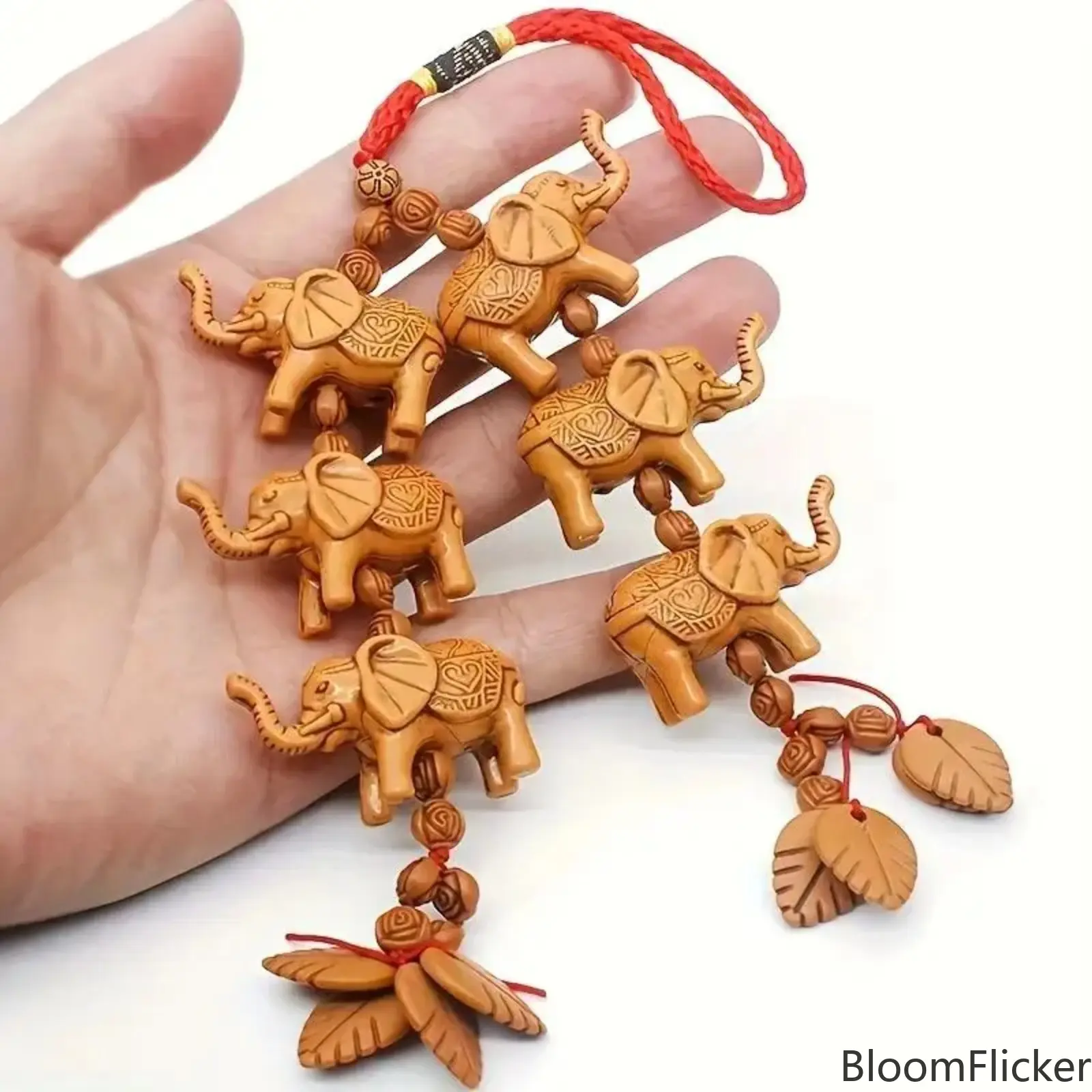 Lucky 3D Elephant Key Chain & Car Pendant Set, 6 Pieces Cute Elephant Decor Charms, Good Luck Ornaments Perfect for Car Interior Decor, Unique Birthday Present for Drivers, Car Collectors and Animal Lovers, Ideal Holiday & Daily Gift Option