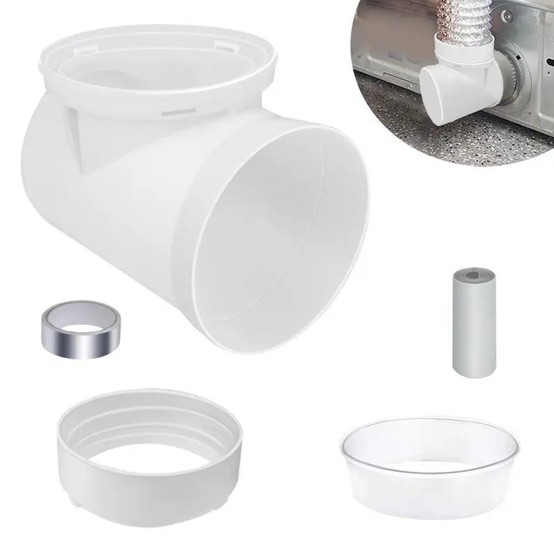 Laundry Dryer Duct Connection Kit with Components, Fits Standard 4-Inch Dryer Ducts, Indoor Dryer Venting Kit with Ventilation and Mounting Brackets, Stv-90 Dryer Connector Kit