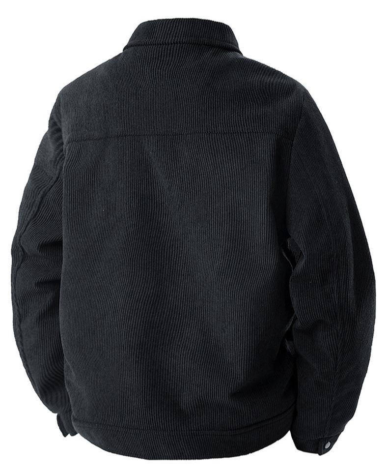 BIGWIG autumn and winter men's corduroy jacket, lapel work jacket, men's warm jacket, men's coat, easy to care for, solid color design, autumn layering items, full zip quilted lining, casual loose warm, vintage wool coat