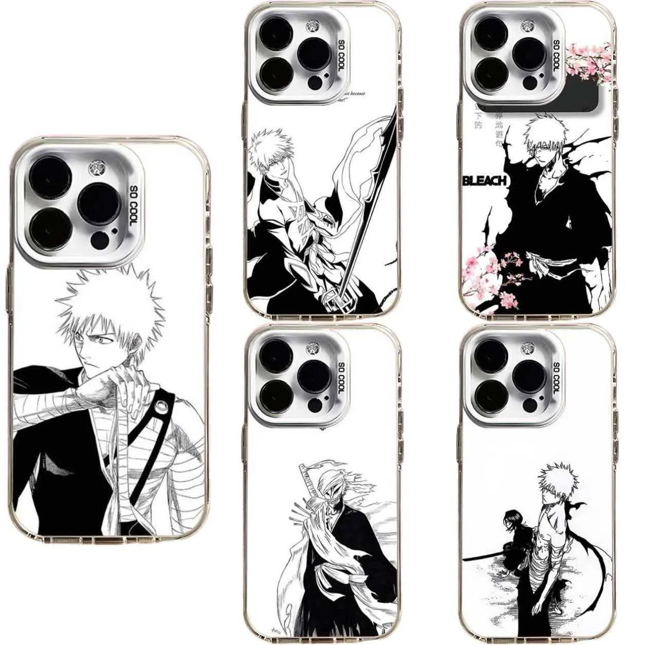 Bleach Kurosaki Ichigo Anime White Candy Matte Phone Case for IPhone 17 16 15 14 13 12 11 Pro Max Plus 17Air And Samsung S26 S25 S24 S23 S22 S21 FE Plus Ultra Soft TPU Back Cover Protection Shockproof, Smartphone, Handheld, Custom, Accessories
