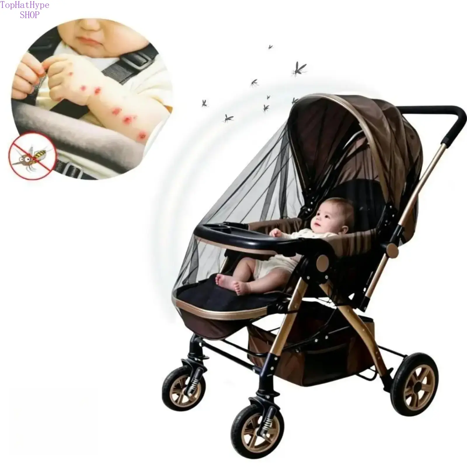 2-Pack Universal Bug Net for Strollers, Car Seats & Bassinets, Stretchy Polyester Honeycomb Mesh Cover, Ultralight & Breathable Stroller Accessories for Baby Mosquito Protection, Mosquito Net Cover, Baby Items, Cradle, Durable, Fabric, No