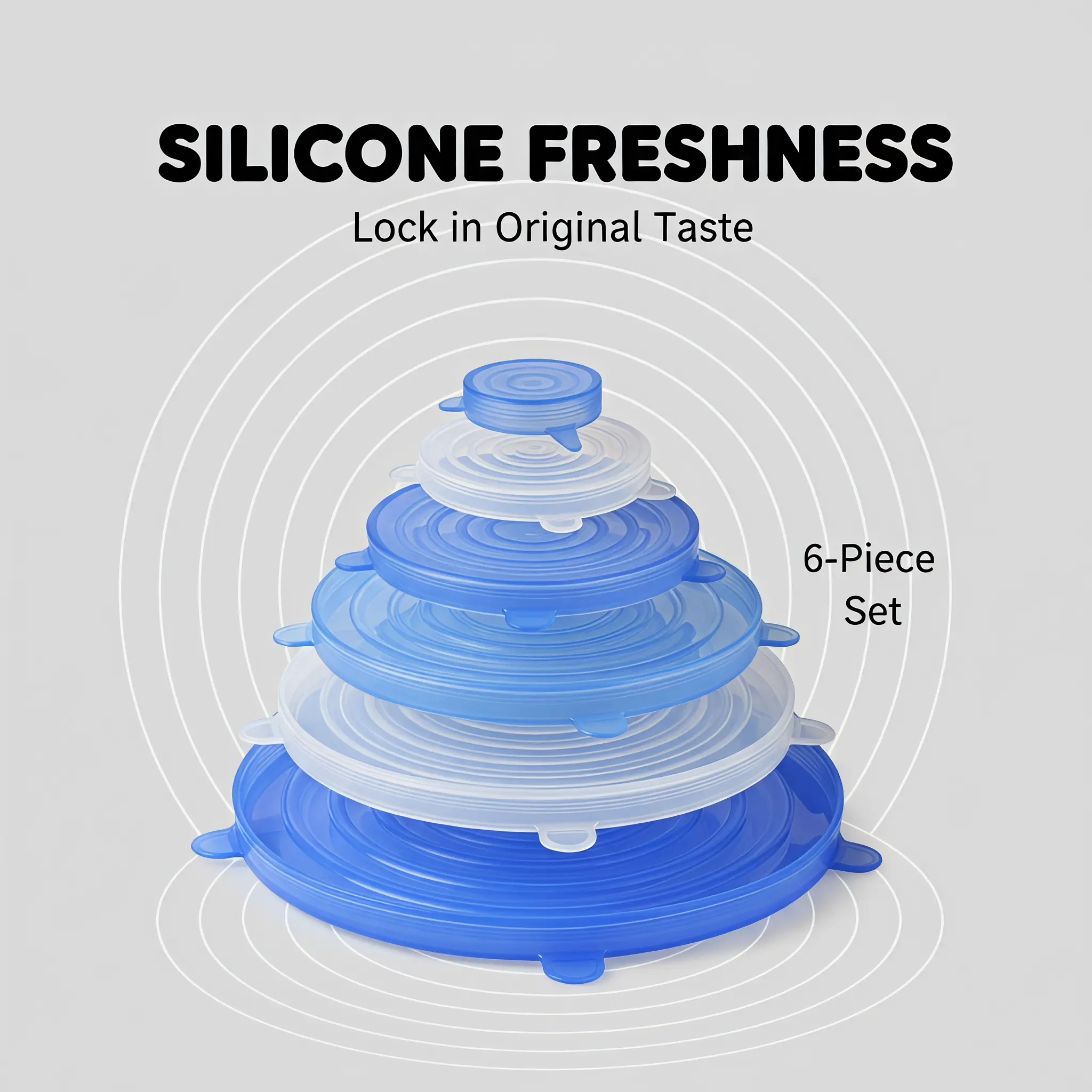Reusable Stretchable Silicone Bowl Lid, 6pcs Stretch Leak Proof Lids for, Round Bowl Cover, Food Cover, Kitchen Gadgets, Meal Prep Containers Lid