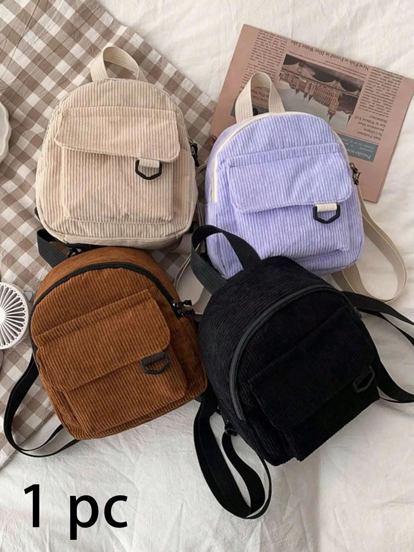 Velvet Mini Backpack, Portable Solid Color Shoulder Bag, Multifunctional Casual Backpack, Unisex, Ideal for Daily Use, Commute, Travel, Gifts, Casual Daypack Backpacks