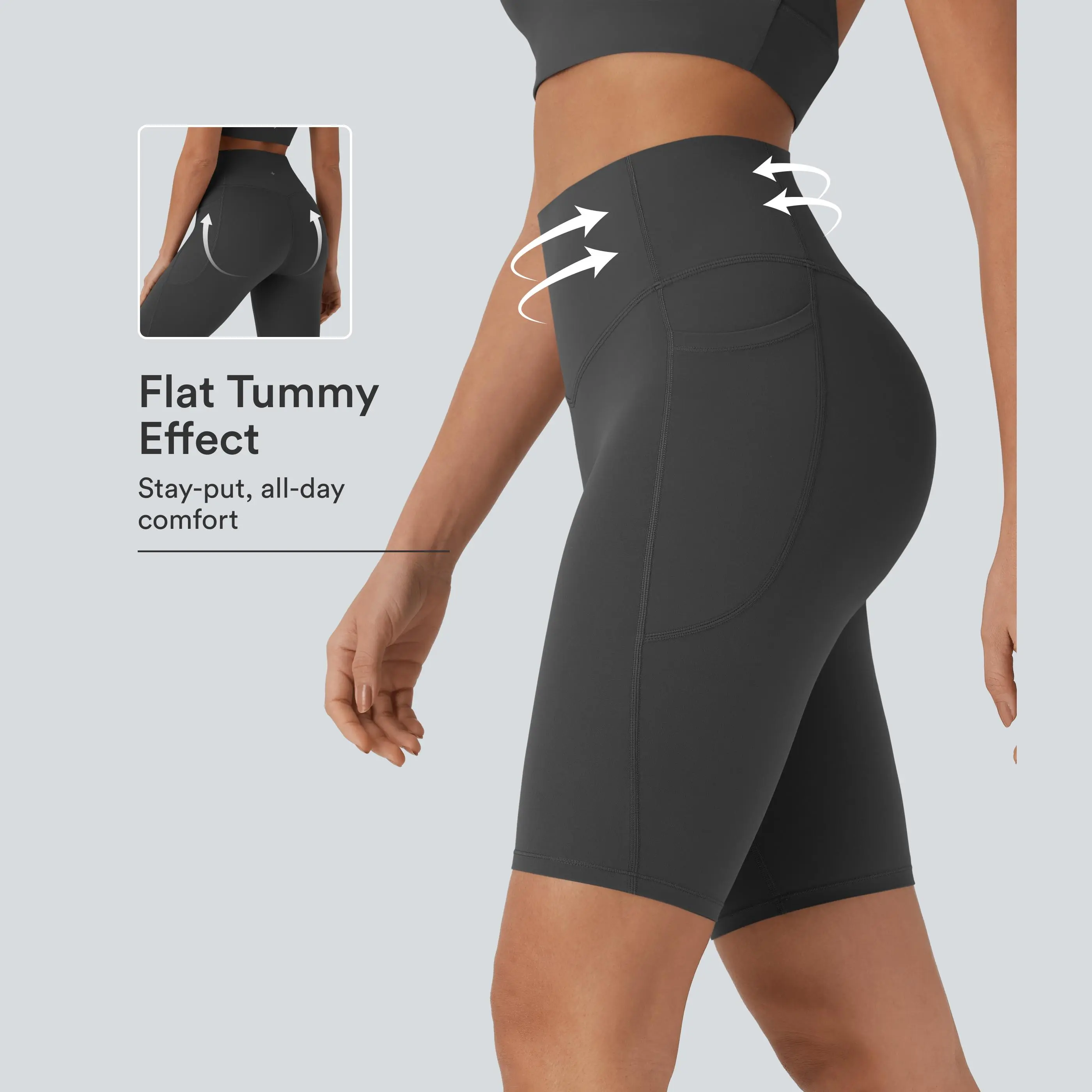 Halara UltraSculpt™ High Waisted Tummy Control Pocket Shaping Training Biker Shorts 9''
