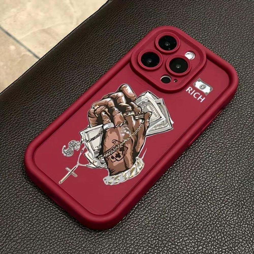 Hip Hop Money Rich Phone Case for iPhone 17 Pro Max 16 E 15 14 Plus 13 12 11 Pro Max & Samsung S21S22 S23 S24 S25 S26 Ultra Plus, Aesthetic Matte Shockproof Protective Case for Men, Perfect Gift