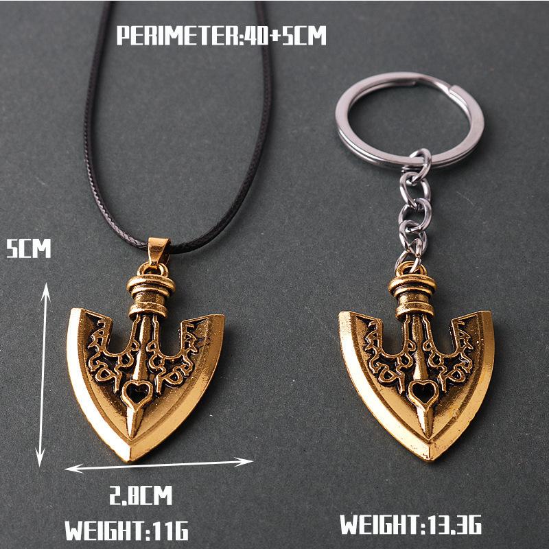 Wonderful adventure small shovel alloy keychain car pendant leather rope necklace