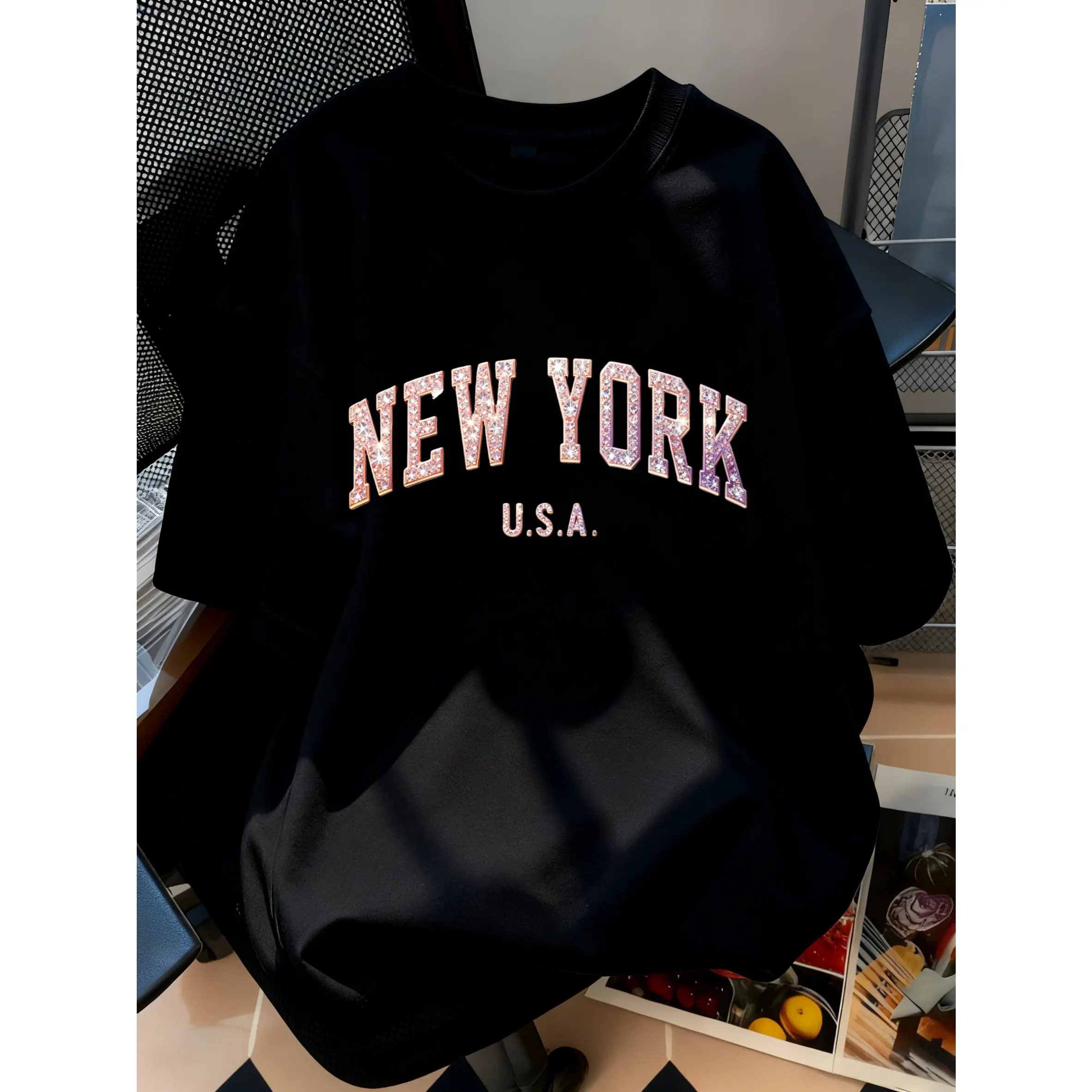 Women’s Breathable Short Sleeve T-Shirt with Exclusive New York Design, Fresh Trendy Style