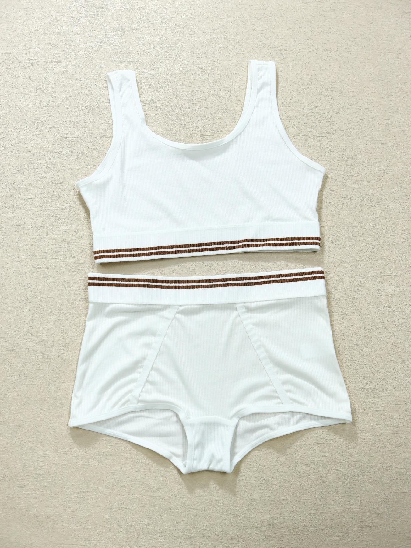 Women's Solid Wireless Bra & High Waist Panty Set, Basic Breathable Comfortable Lingerie Set for Daily Wear, Underwear Set for All Seasons, Women's Underwear Set, Casual Soft Panties