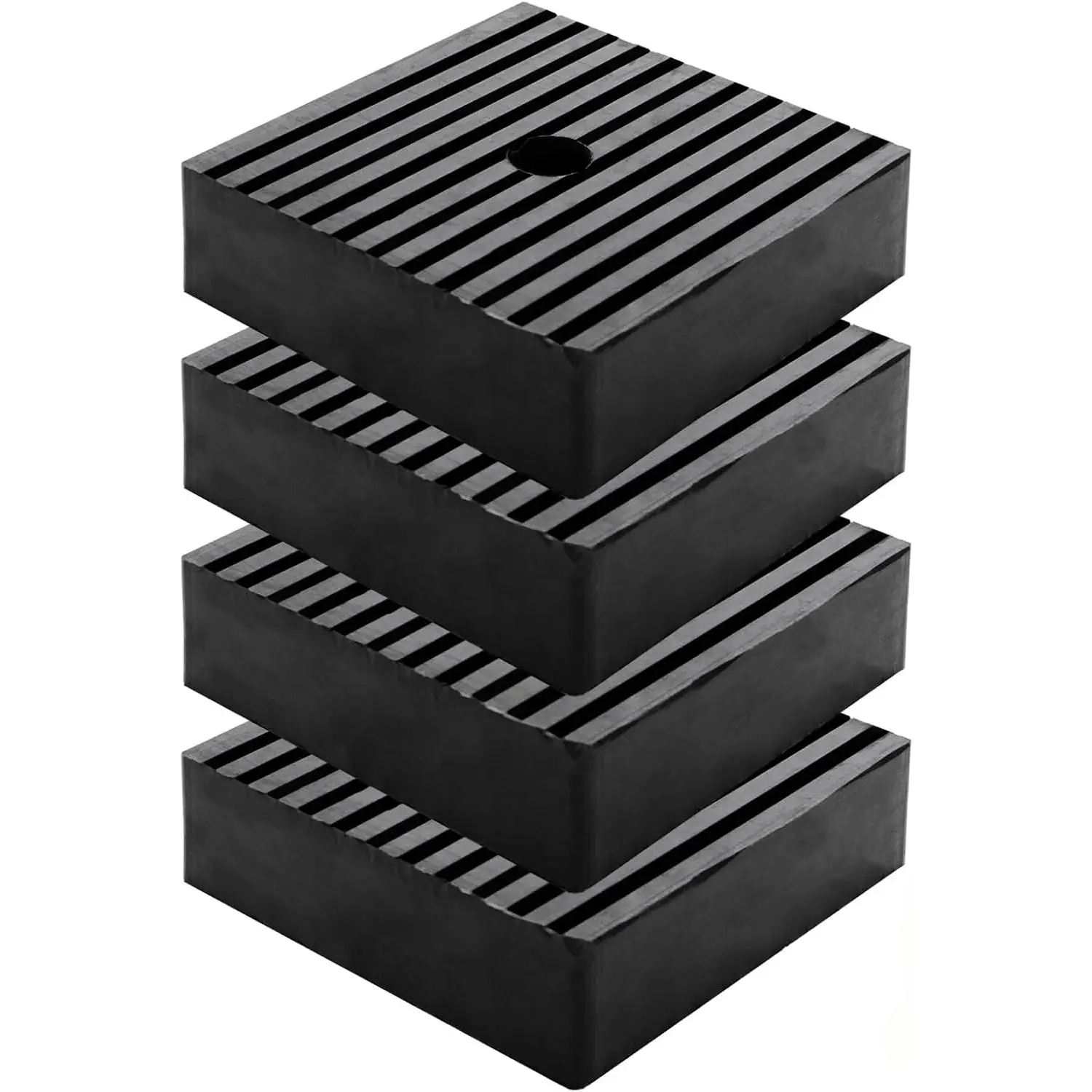 4 Pack Anti Vibration Pads, Ribbed Rubber Vibration Isolation Pads, Shock Pad for Air Compressor, HVAC, Air Conditioner, Washer and Dryer, Treadmills, 4" x 4" x 1.2"