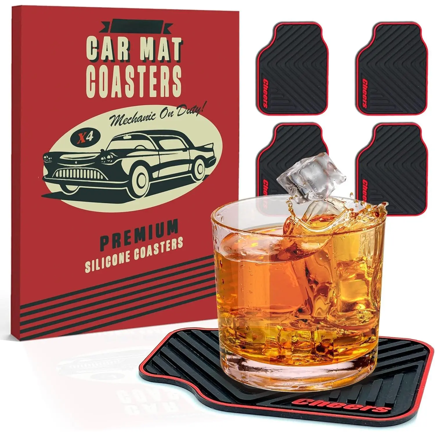 Drink Coasters,  Mat Gifts, Novelty, Set of 4 | Gifts for  Lovers, Enthusiasts, and Mechanic Guys, Ideal for , Son, Dad  Birthday, Christmas, Stocking Stuffer