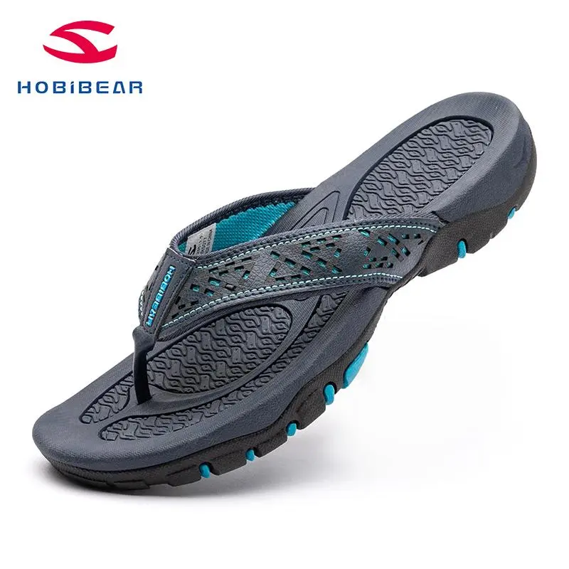 HOBIBEAR Men's Thong Sandals - Lightweight Breathable Slides, Casual Wear, Slip-On Ankle Design, Holiday Indoor-Outdoor Beach House Slippers (Black),back to school,back to school haul