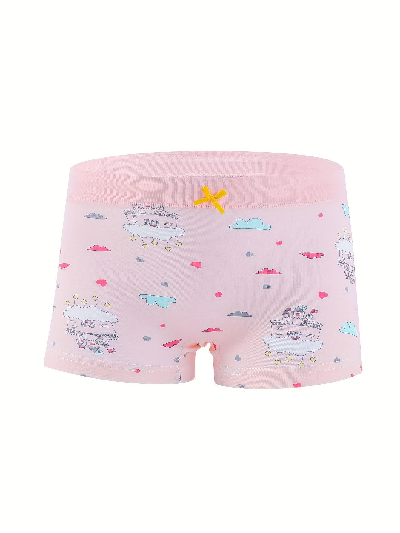 New12pcs Soft Cotton Boxer Shorts for Young Girls - Breathable, Comfortable, All-Season Underwear with Cute Cartoon Prints, Breathable Clothing |                 Playful Print Design |    Gifts  Gifts             Stretchable Fabric