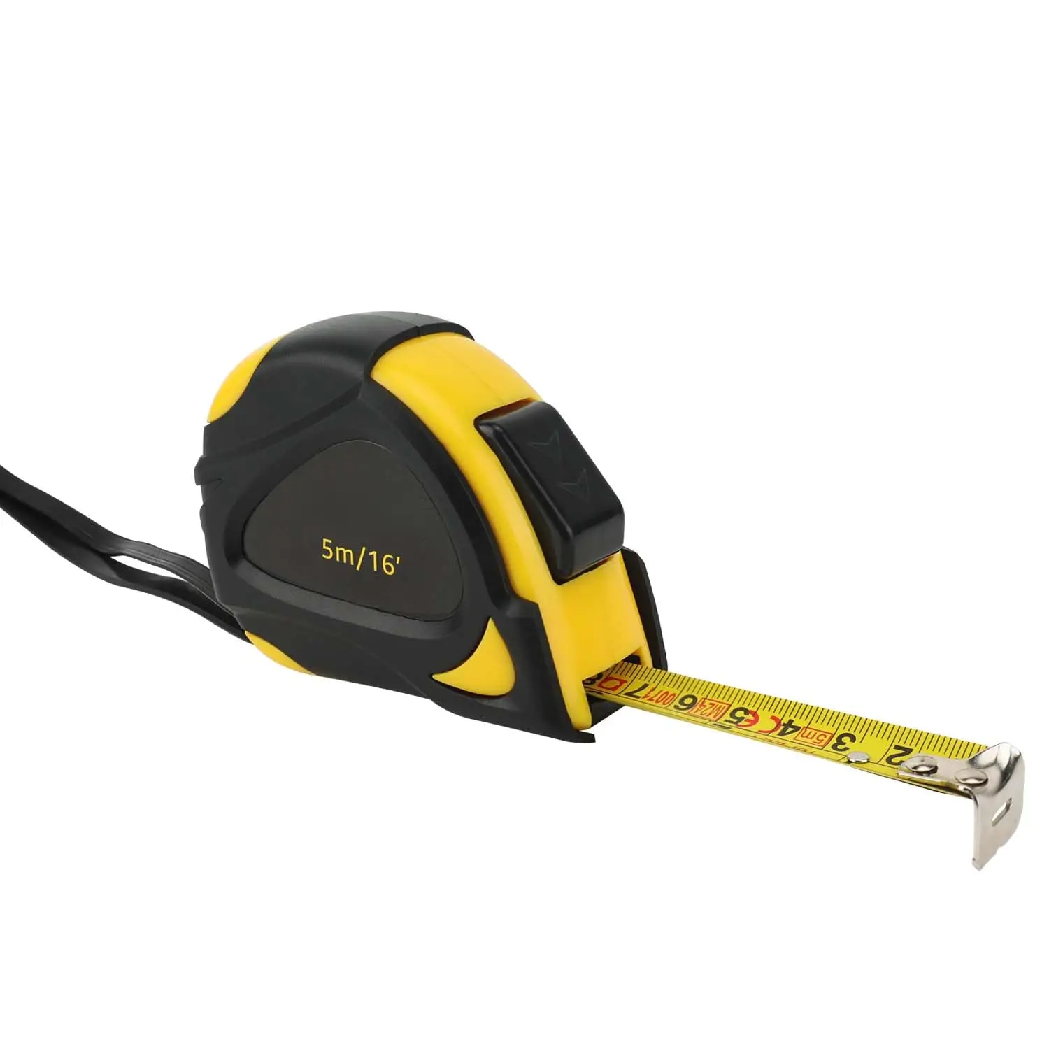 Self-Locking Tape Measure with Belt Clip, 16-Feet (5-Meters), Inch/Metric Scale, MID Accuracy, Black, Yellow
