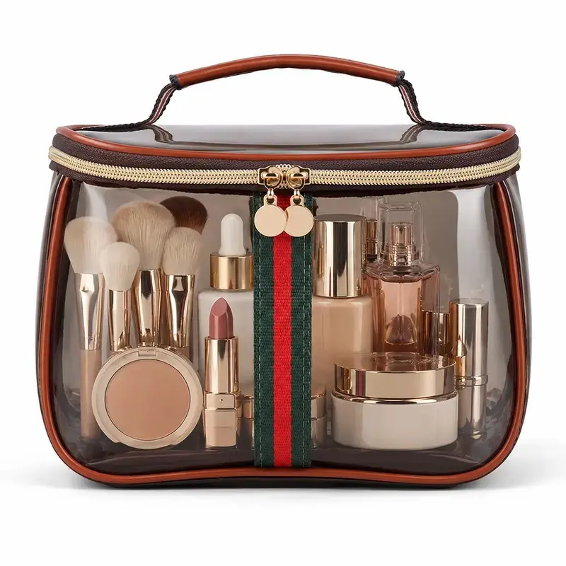 Waterproof PVC storage bag with widened hand straps. Ideal for storing toiletries, cosmetics and towels. Perfect handbag for back-to-school, birthdays, parties & daily shopping, also a gift option. Transparent Toiletry Bag, Toiletry Pouch