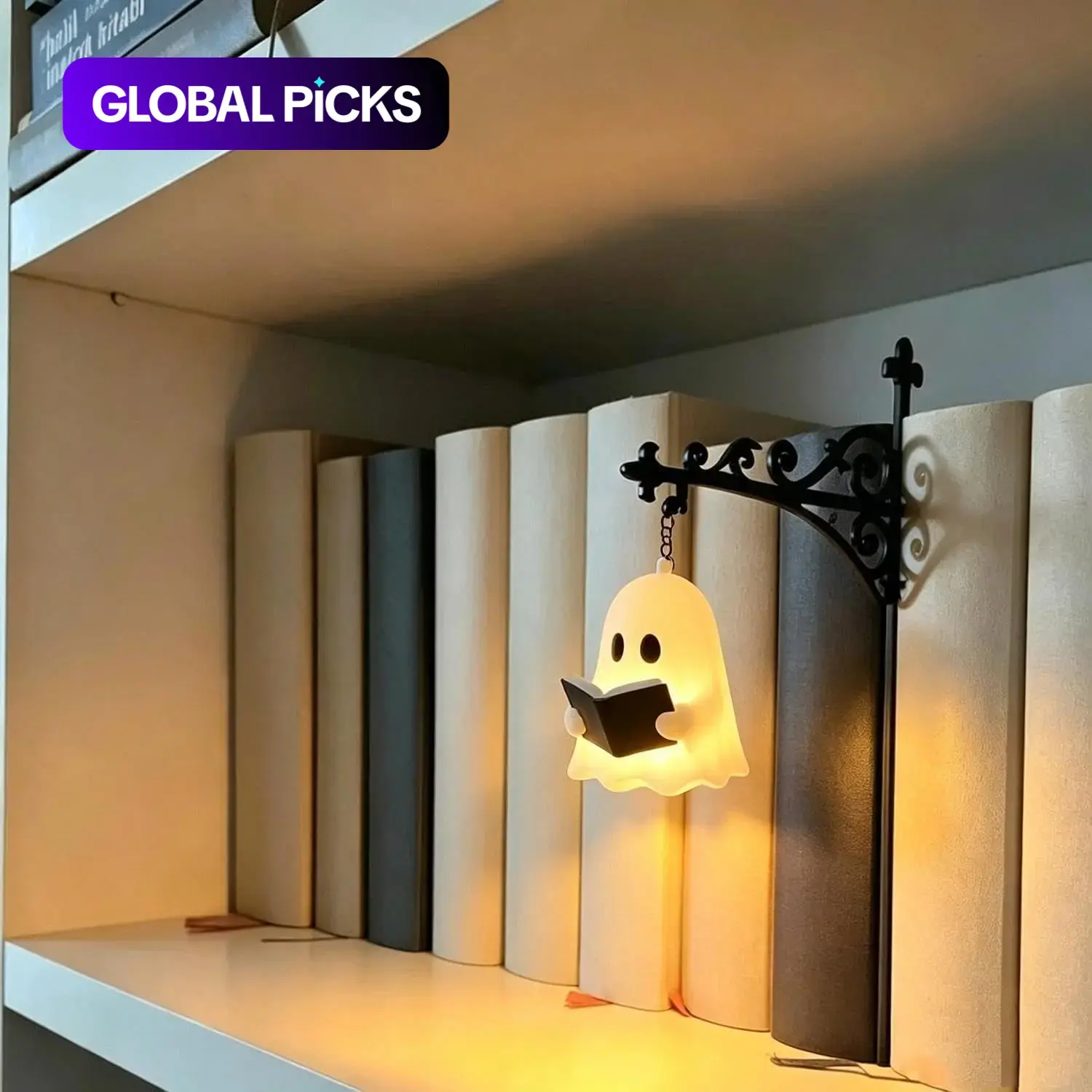 Decorative Bookshelf Ghost Light, Reading Bookshelf Lamp, Library Ghost Light, Antique LED Books, Halloween Decor Ghost Light, Battery Operated Lamp, Home Decor Light #GLOBAL PICKS