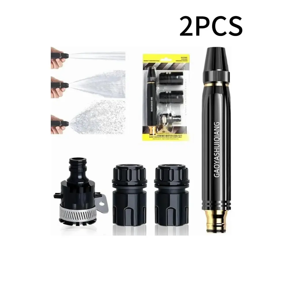 2-Pack High-Pressure Water Hose Nozzles, Heavy-Duty Adjustable Twist Nozzle, Powerful Spray for Car Washing, Garden Irrigation, Outdoor Cleaning