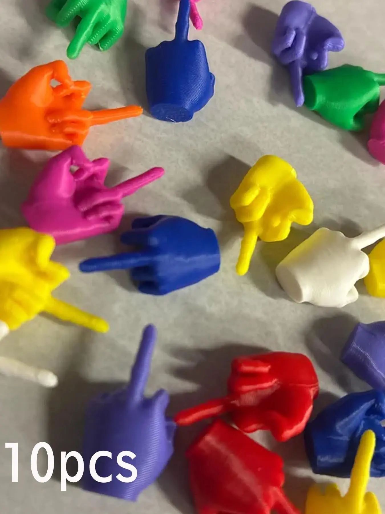 10pcs/20pcs 3D Printed Mini Middle Finger, Fun Plastic ”F-U" Gesture, Colorful Or Mixed Colors, Novelty Prank Funny Gift, Can Be Used For Bachelor Party Gifts, Holiday Gifts, Prank Gifts For Boyfriends, Gag Gift, Creative Prank Gift