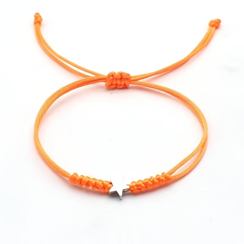 A Easy And Cute Multicolored Star Couple Handmade Woven Red String Bracelet, Minimalist Wrist Accessory, Pentagram, for Couples, Best Friends, And Parent- Matching Bracelets