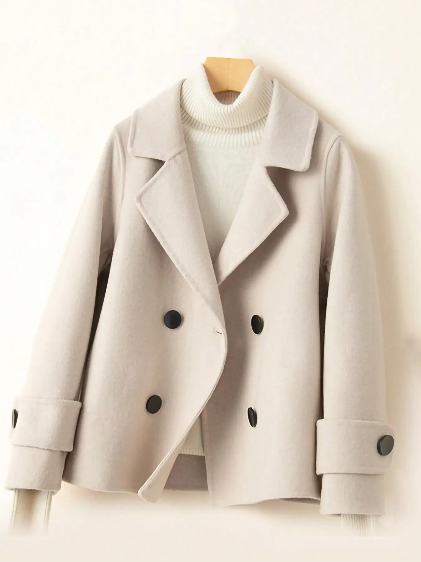 New Fall Winter Two-Sided Wool Coat, Long Sleeves Casual Wool Top, Stylish Fit Outerwear for Men & Women, Perfect for Cool Weather