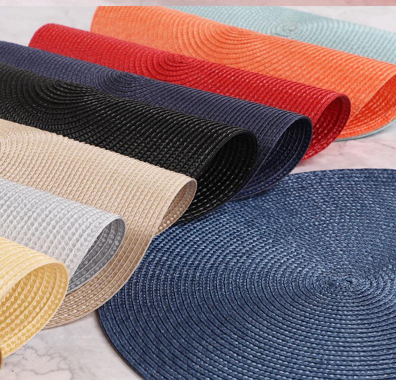 Minimalist Round Woven Placemats| Heat Resistant & Oil-Proof PP Dining Mats| Modern Solid Color Table Decor| Easy Clean Kitchen Essentials for Hosting & Daily Use