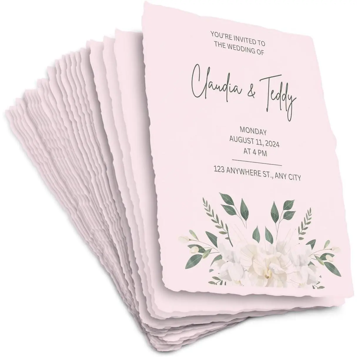 Deckle  Blank Paper - 4" x 6" - Pack of 50 - Watercolor/ Media Paper - Save the Date Invitations Greeting Cards Notes DIY Arts Crafts - Thick 150 GSM