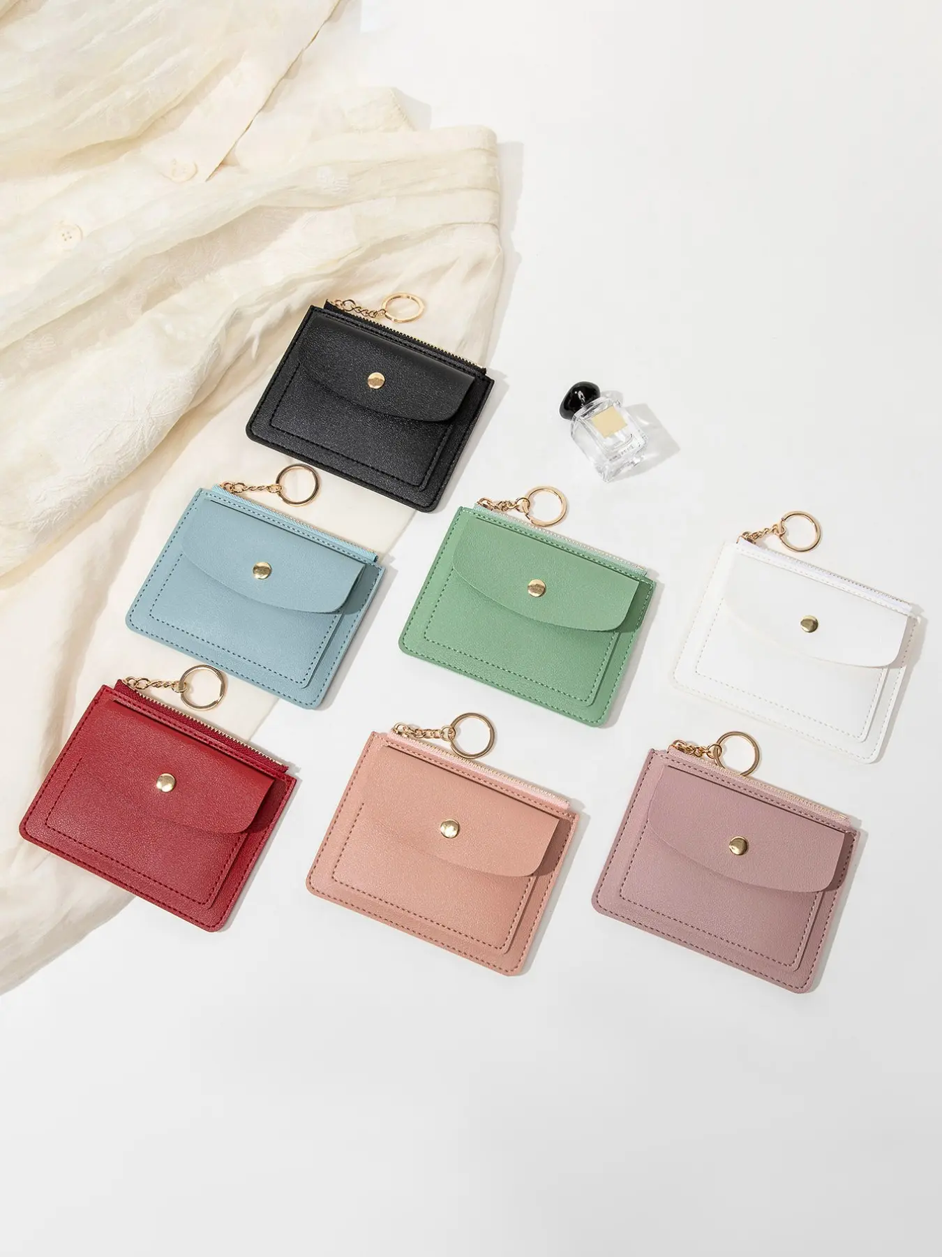Ultra-Thin Women's Credit Card Wallet, Portable Cash Card Holder, Envelope Design, Zip Closure, Compact Cash Storage, Fashionable Daily Use, Secure Solution, Small Wallet, Wallets Women