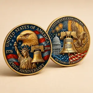 EastJia Patriotic Liberty Eagle Challenge Coin Commemorative Collectible Gift for Veterans, Military Fans (Festive & Party Supplies)