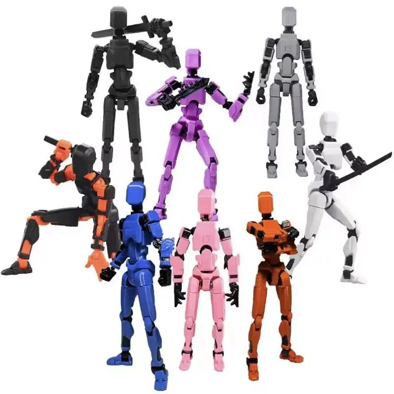 14cm/5.5in Multi-Jointed Shapeshift Robotics Mannequin Dummy - 3D Printed Plastic Novelty Toy Action Figure, Parent-Children Games Gift for Kids, All Seasons, Black 1pcs/2pcs Color Random, Novelty Toys, Adults