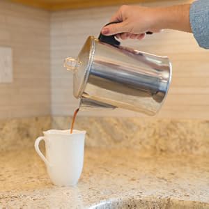 Today Aluminum Stove Top Percolator Maker Durable, Brew Coffee On Stovetop, 9 Cup, Silver