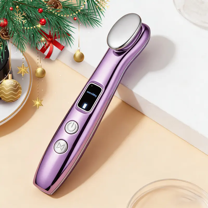 Multifunctional portable massager with heating and adjustable vibration modes; a soothing, warm skincare tool; a portable vibrating massager for the eyes, face and neck; an ideal birthday or festive gift for women