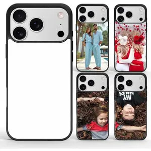 Sublimation Case Compatible for iPhone 17 Pro/5 Pieces,Anit-Slip Soft TPU Printable Blank Heat Transfer Customize Phone Cover Black