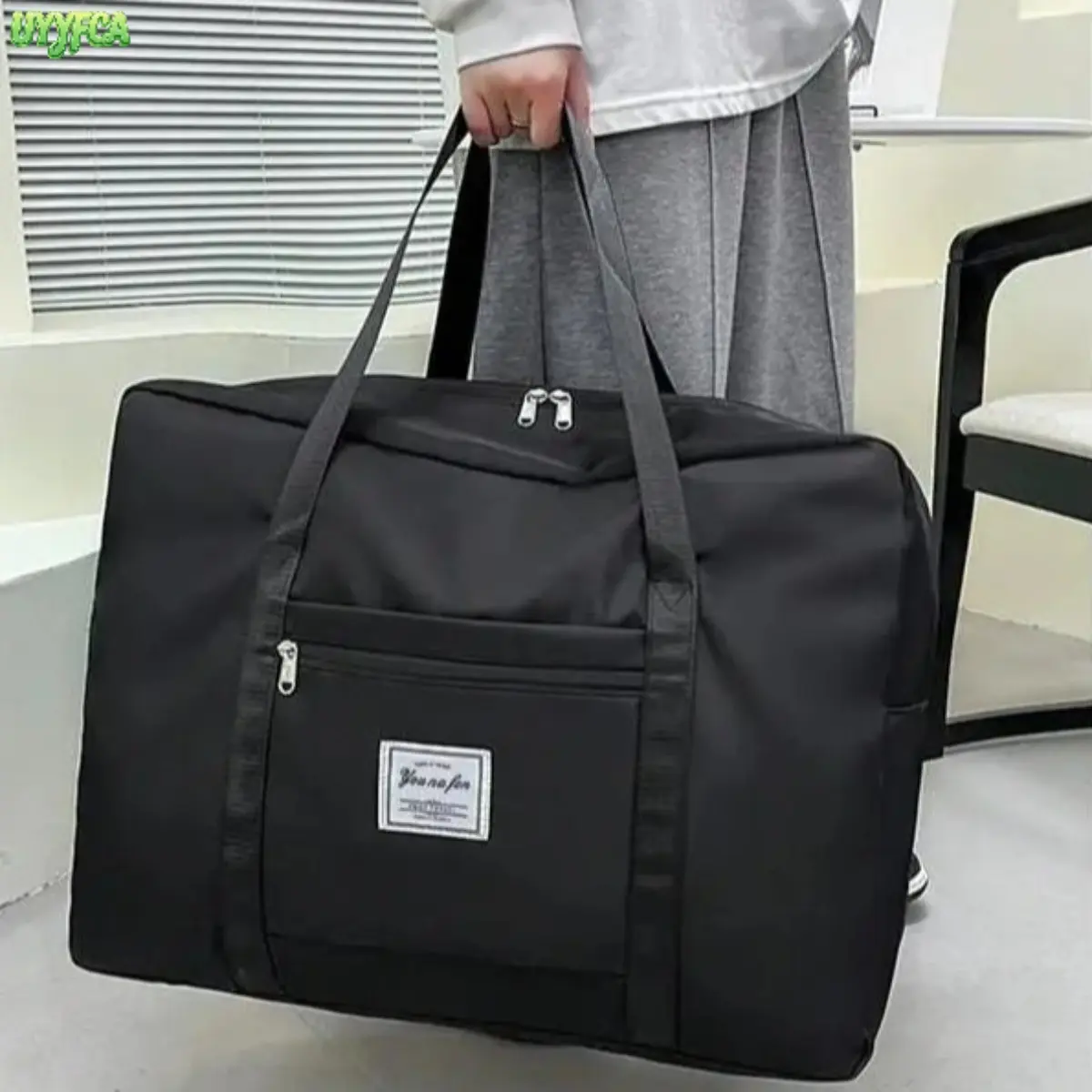 Waterproof Oxford Cloth Travel Duffle Bag - Durable, Spacious Extra-Large Multi-Size Gym Bag with Shoulder Strap for Quilts,With Front Zipper Pocket & Reinforced Handles Clothes,Weekend Trip Camping Moving, Travel Bag,Summervibes