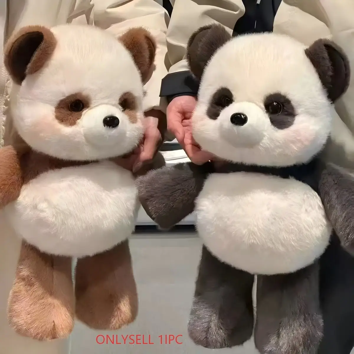 Cute Running Panda Doll Decoration, 17-Inch Soft Realistic Giant Panda Stuffed Animal Toy, Perfect Birthday Gift for Girls and Kids, Huggable Stuffed Animal