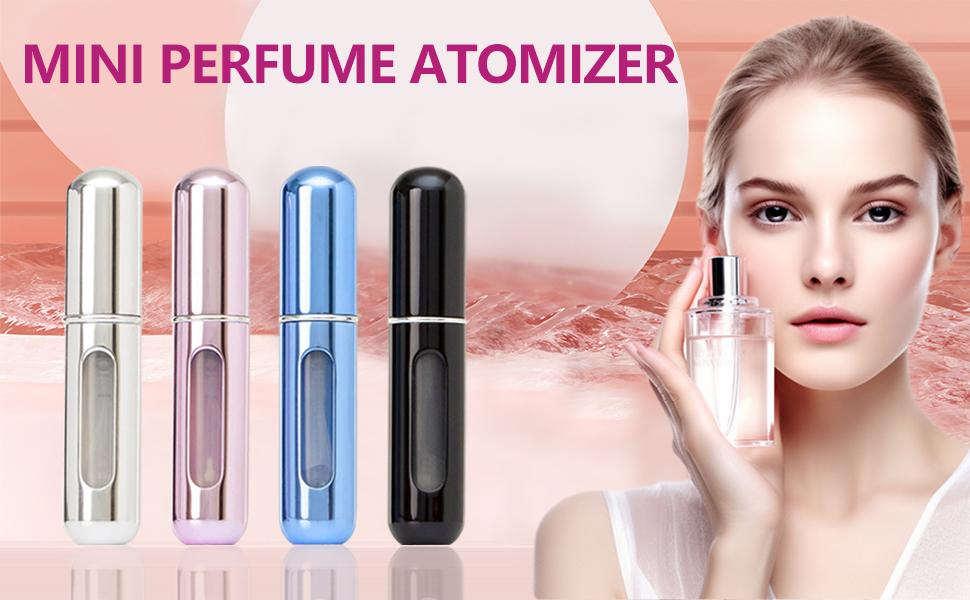 Portable Mini Refillable Perfume Atomizer Bottle, Travel Size Refillable Perfume Refill Bottle - Perfume Atomizer Refillables, Scent Pump Case, Small Perfume Spray 4 Pcs Pack of 5 ml