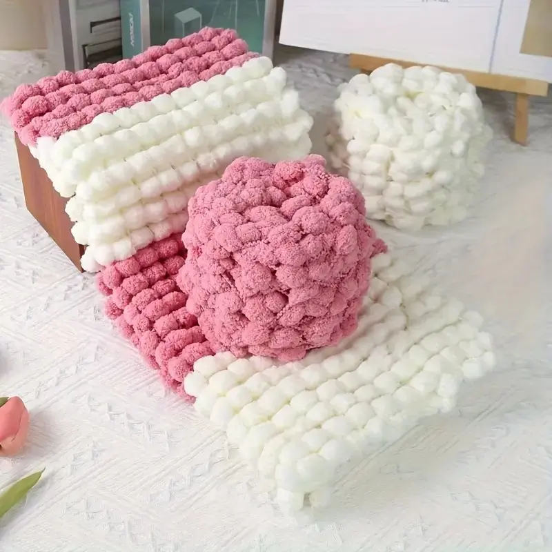 2025 New 4 Skeins Fluffy Cloud Yarn Ball for Handmade Lightweight Knitting Blanket Soft Acrylic Yarn Stretchy Knit Design for DIY Crochet Throw Rug Home Decoration, Crochet Items