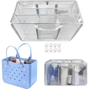 Beach Bag Organizer Inserts for X Large Bogg Bag Accessories, Original XL Lightweight Mesh Insert Divider Pouch, Organizing Rubber Tote Bags, Save Storage Space (Gray)(Gift)