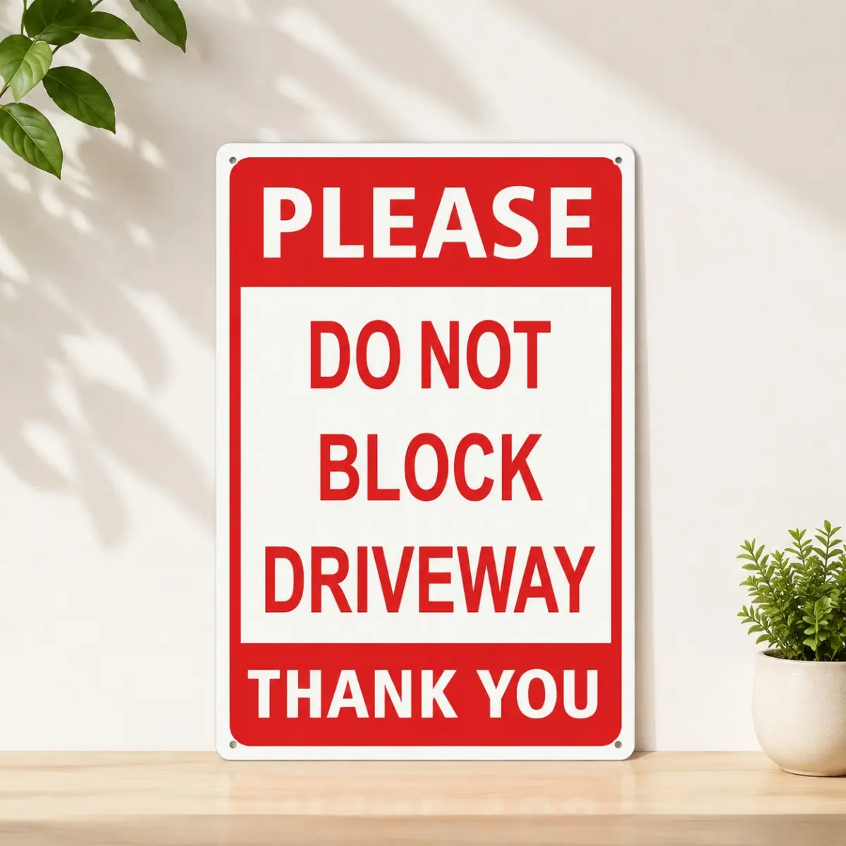 8x12 In Do Not Block Driveway Metal Sign - No Parking Reminder Plaque for Outdoor Gate, Garage, Home Entrance Decor ,Home Supplies Wall Sign