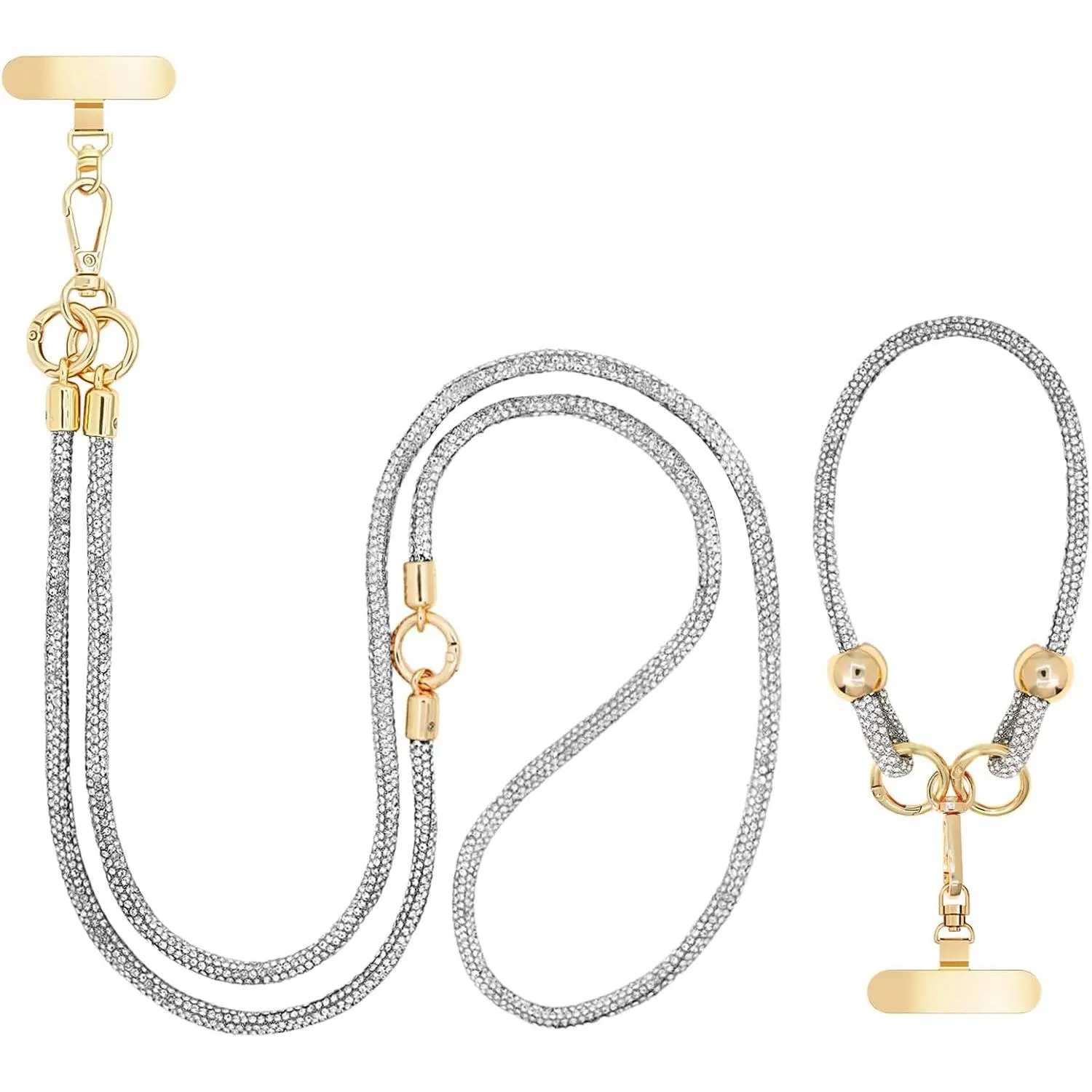 Phone Lanyard Crossbody and Wrist Strap Lanyard Rhinestone Anti- Phone Strap Phone  Strap for Women