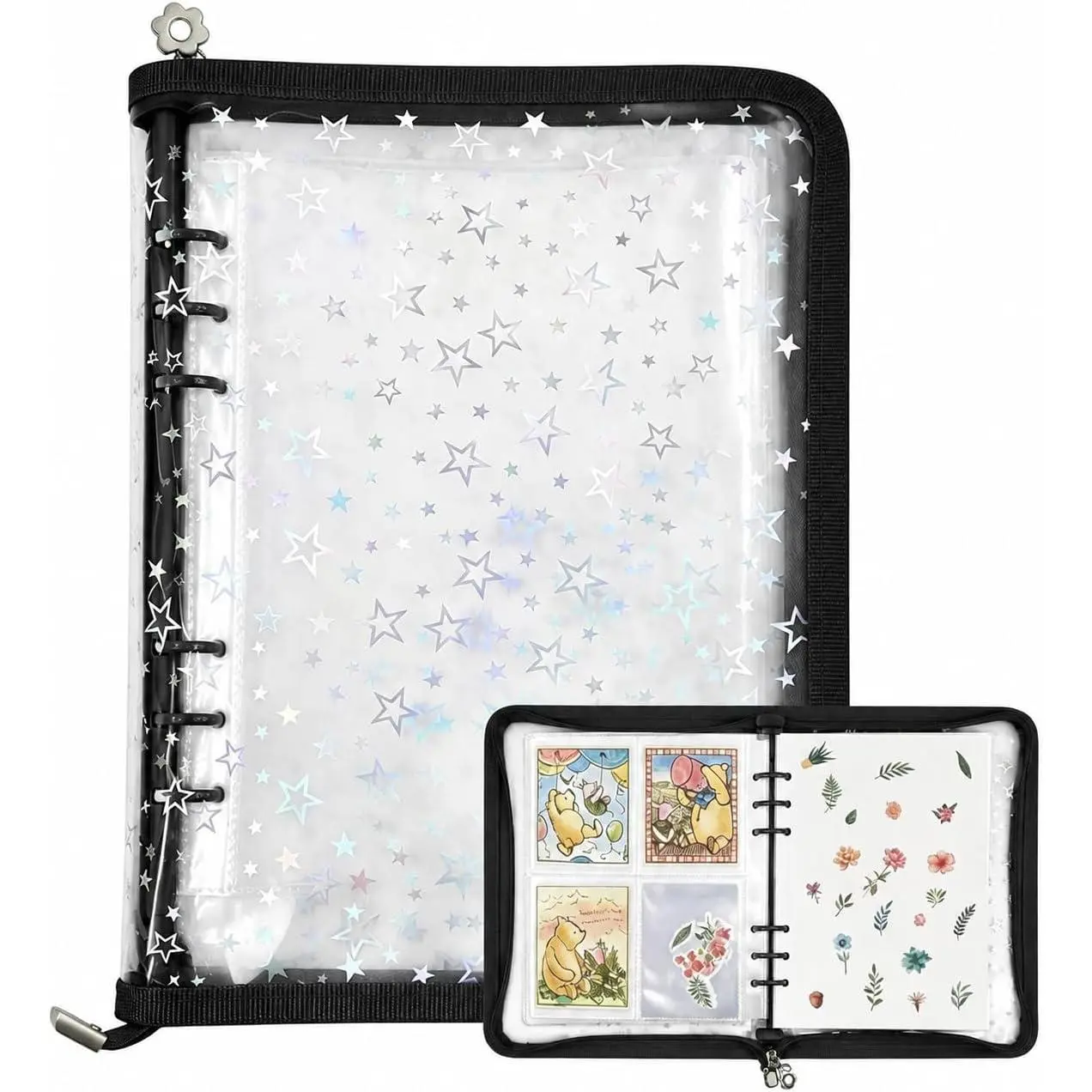 4 in 1 Sticker Storage Organizer A5 Binder | Binder with Storage Sleeves and Release Paper,  Collecting Book Album Holder, A5 Blank Sticker Container Organizer