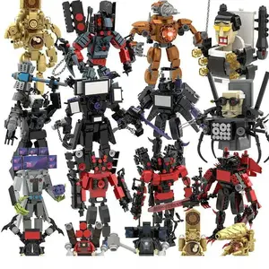 2026 hot item Skibidi Toilet Building Block Horror Game Speakerman Bosses Camara Titan TV Man Cartoon Doll Model Kids Halloween Birthday Gift